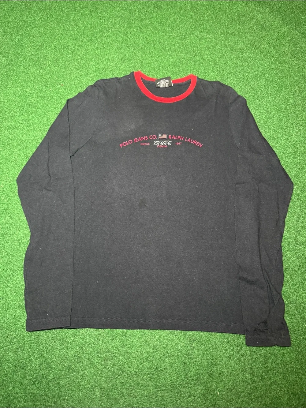 Polo Ralph Lauren Long Sleeve T Shirt Medium Vintage 90s Polo Jeans Co 18.5x25